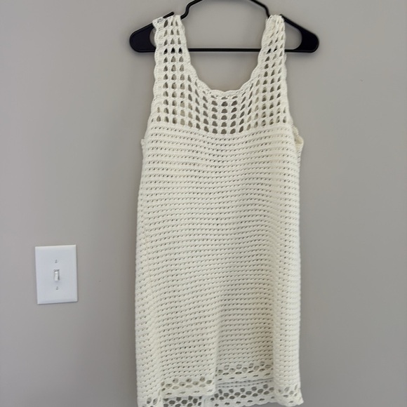 Lulus Summertime Staple White Crochet Button-front Swim Cover-up - Size L - Picture 4 of 4